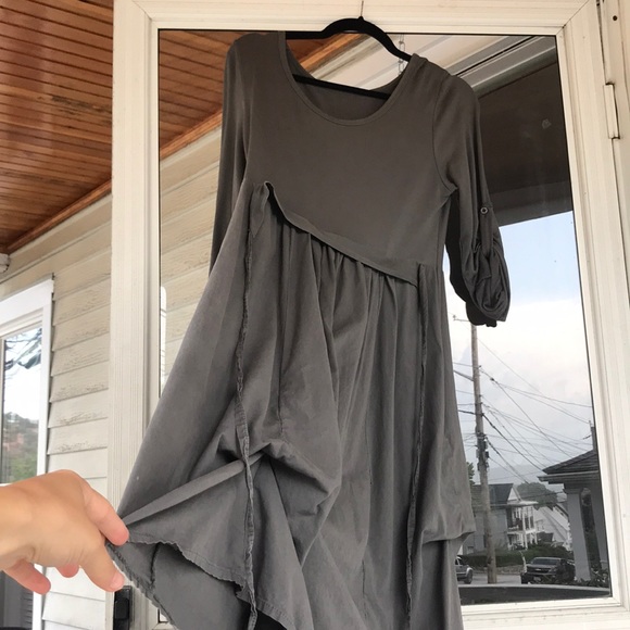Grey/green Beautiful Asymmetrical Dress. S/M - Picture 5 of 12